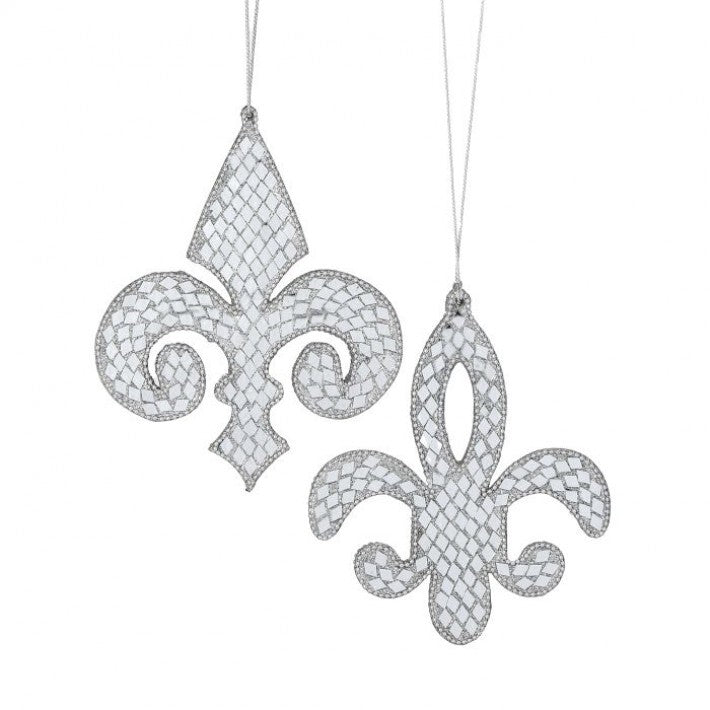 Shop For 6" Mirror Jewel Fleur De Lis Ornament (Asst 2) at Michelle's aDOORable Creations