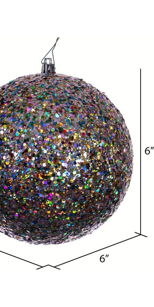 6" Multi-color Sequin Glitter Ball Ornament (Set of 4) - Michelle's aDOORable Creations - Holiday Ornaments