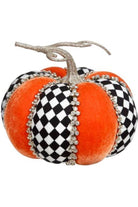 6" Orange Diamond Trim Pumpkin: Check - Michelle's aDOORable Creations - Pumpkin