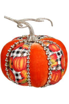6" Orange Velvet Pumpkin: Check - Michelle's aDOORable Creations - Pumpkin