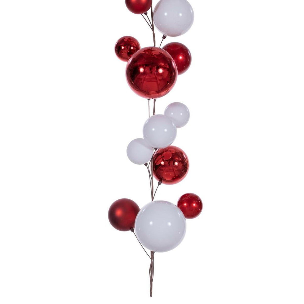 Shop For 6' Red and White Ball Branch Garland at Michelle's aDOORable Creations