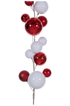 Shop For 6' Red and White Ball Branch Garland at Michelle's aDOORable Creations