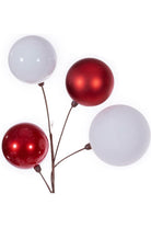 Shop For 6' Red and White Ball Branch Garland at Michelle's aDOORable Creations