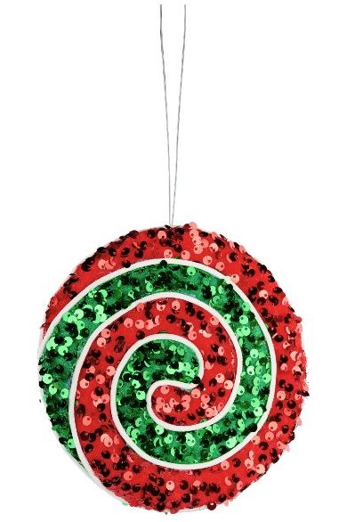 Shop For 6" Sequin Peppermint Swirl Ornament: Red/Green XJ5379AR