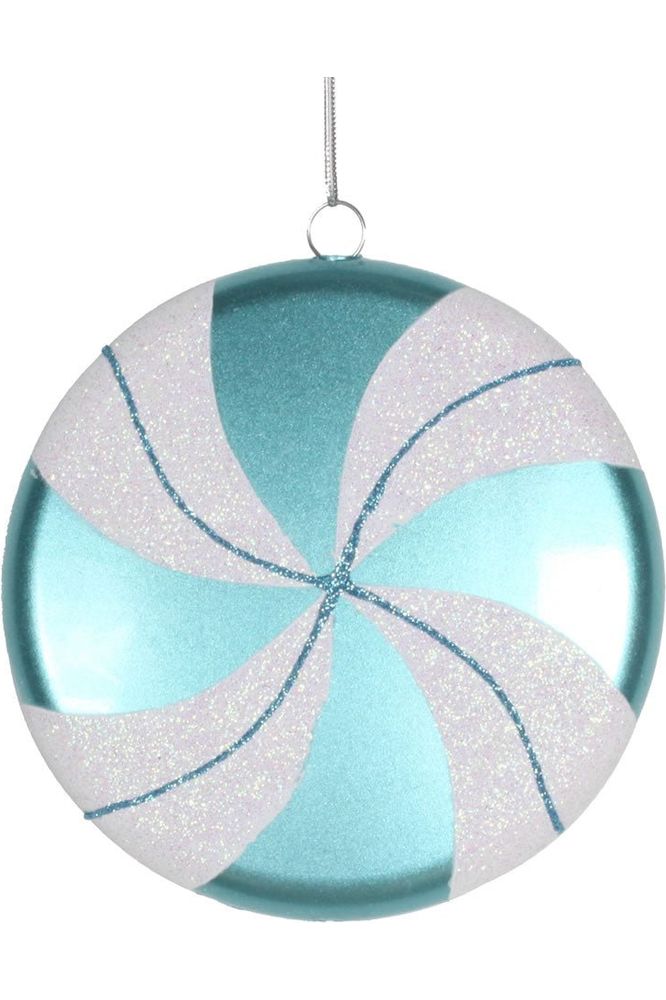 Shop For 6" Teal-White Swirl Flat Candy Christmas Ornament M153312