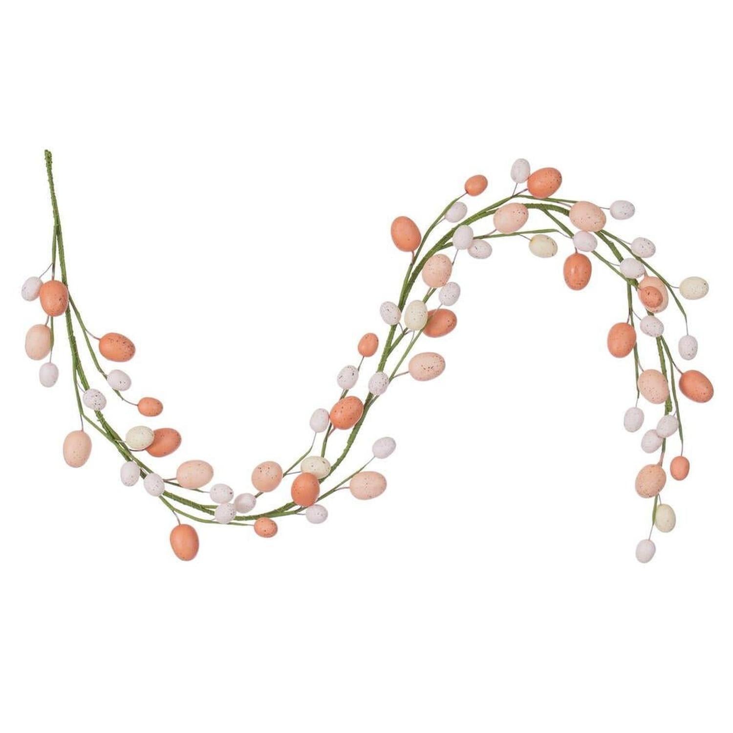 60" Artificial Coral/White Easter Eggs Garland