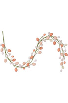 60" Artificial Coral/White Easter Eggs Garland - Michelle's aDOORable Creations - Garland