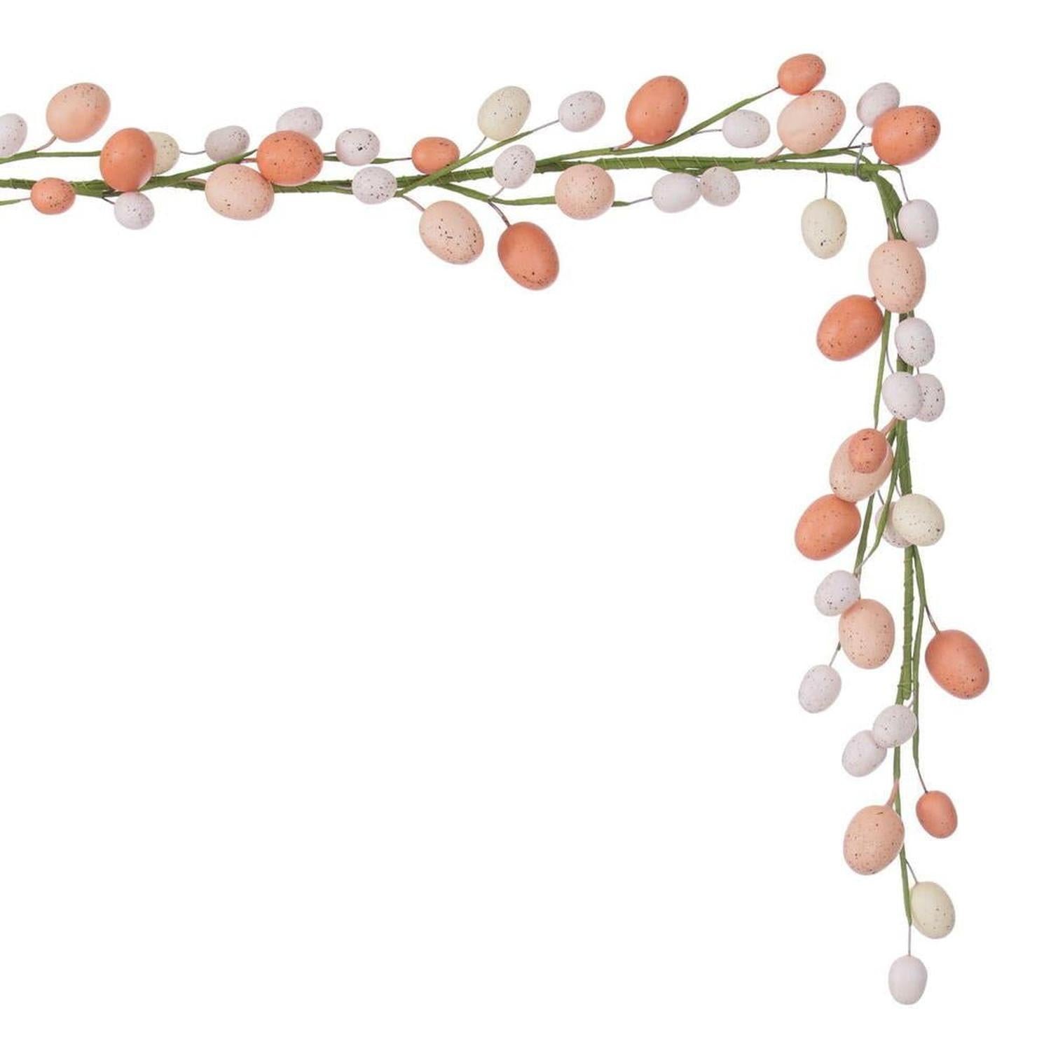 60" Artificial Coral/White Easter Eggs Garland