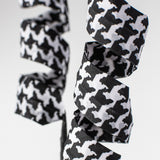 24" Houndstooth Curly Pick: Black/White