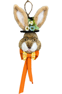 22" Bunny With Top Hat Ornament: Black