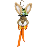 22" Bunny With Top Hat Ornament: Black