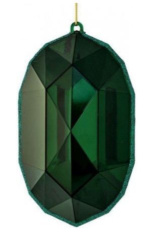 Shop For 6.5" Acrylic Oval Jewel Ornament: Emerald Green at Michelle's aDOORable Creations