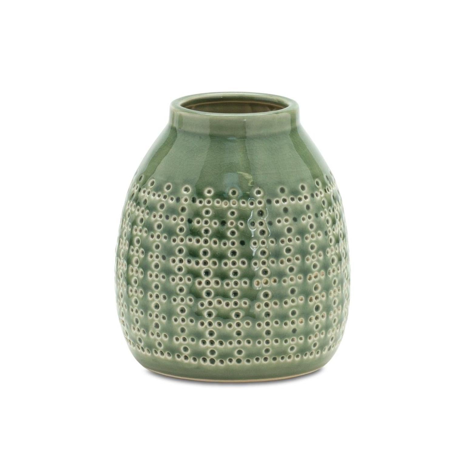 6.5"H Green Terra Cotta Container