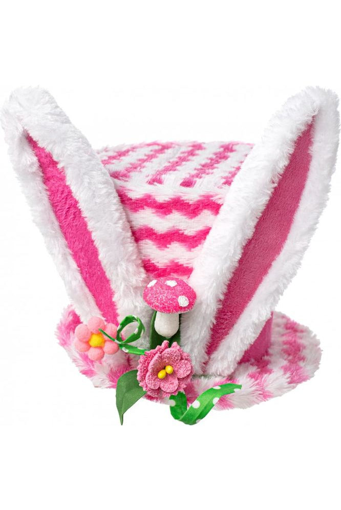 7" Chevron Bunny Ear Top Hat: Pink - Michelle's aDOORable Creations - Easter