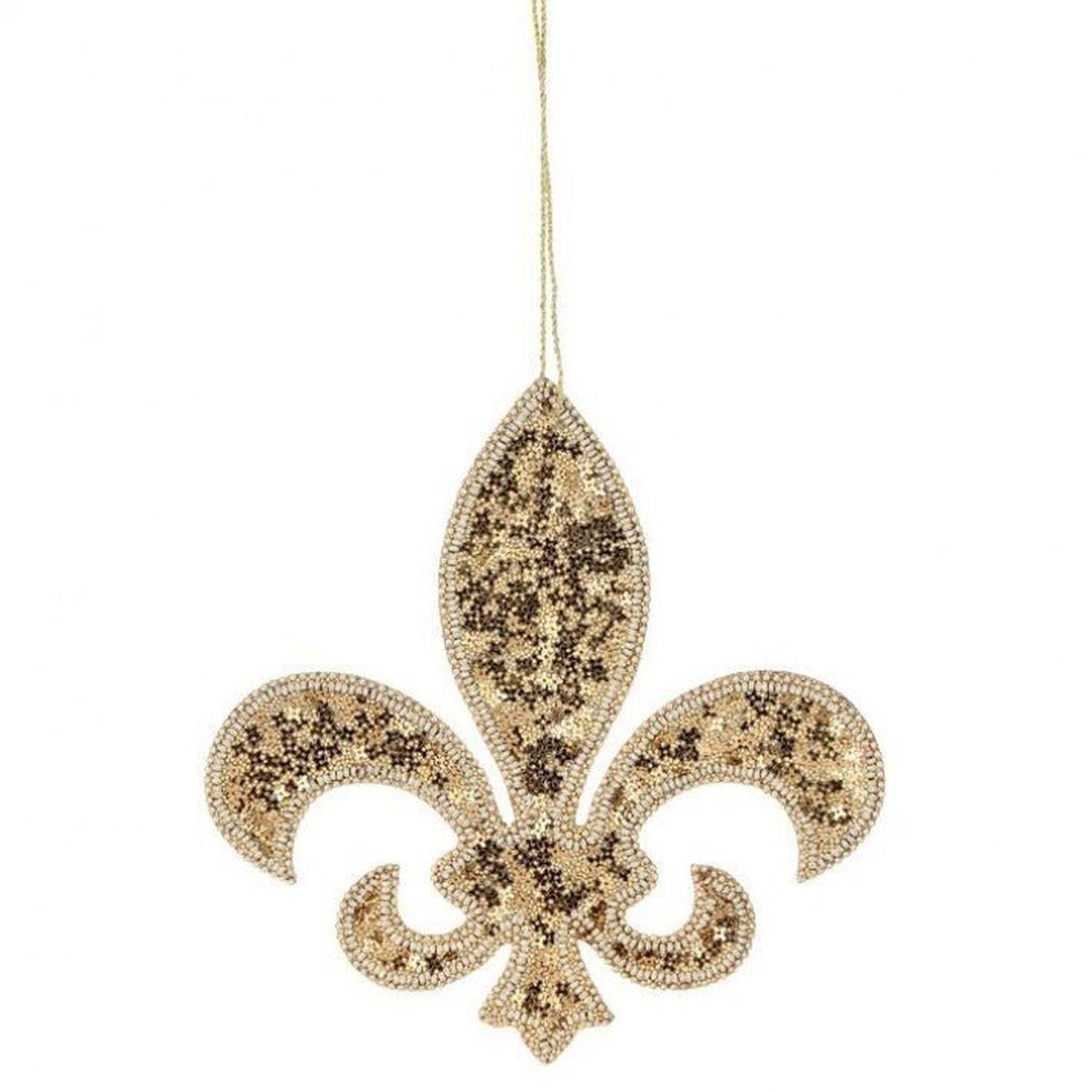 7" Jeweled Glitter Fleur De Lis Ornament