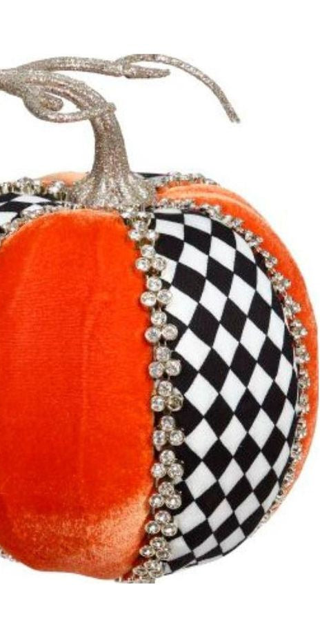7" Orange Diamond Trim Pumpkin: Check - Michelle's aDOORable Creations - Pumpkin