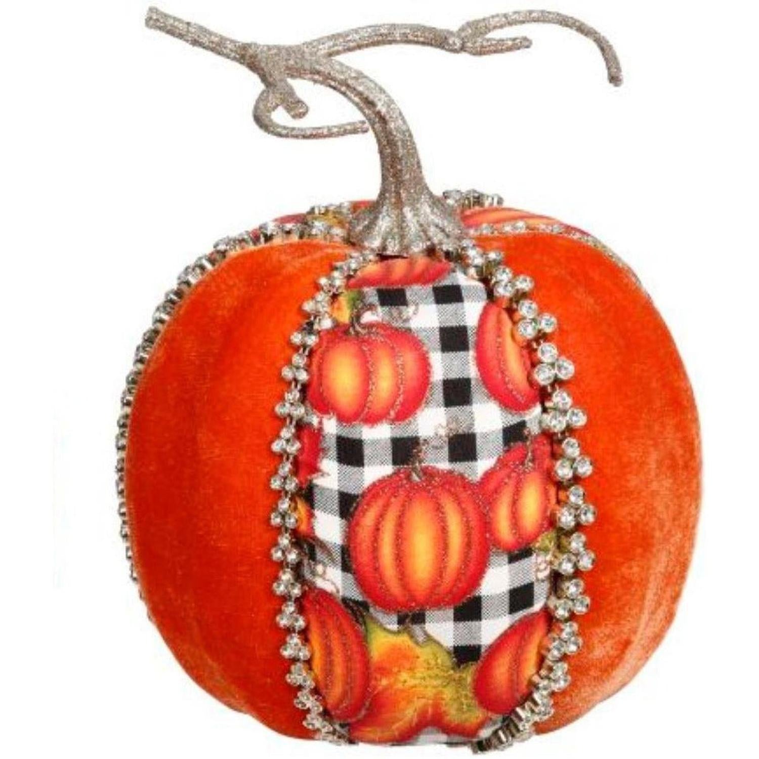 7" Orange Velvet Pumpkin: Check