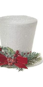 7" RAZ Imports White Top Hat Ornament - Michelle's aDOORable Creations - Holiday Ornaments