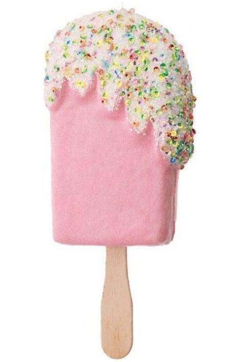 7" Velvet Sprinkles Dreamsicle Ornament: Pink - Michelle's aDOORable Creations - Holiday Ornaments