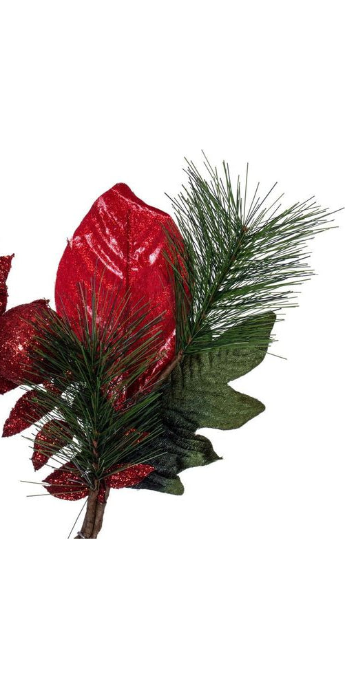 72" Merry Red Poinsettia Decorated Garland - Michelle's aDOORable Creations - Garland