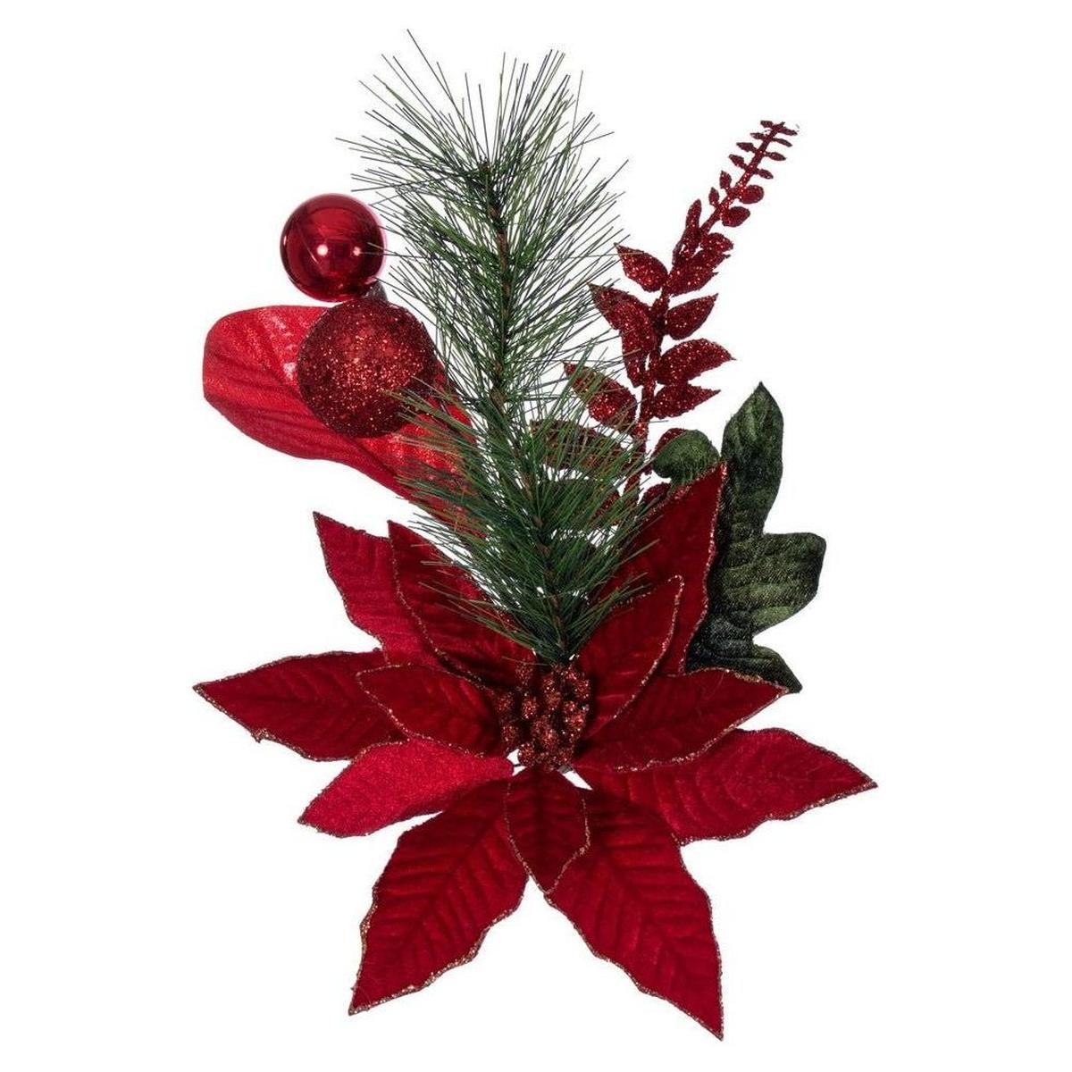 Shop For 72" Merry Red Poinsettia Decorated Garland at Michelle's aDOORable Creations