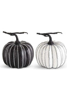 7.25" Assorted White and Black Pumpkins (2 Styles) - Michelle's aDOORable Creations - Pumpkin