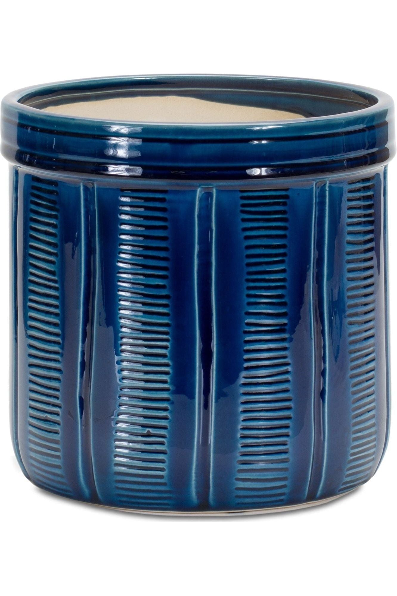 Shop For 7.25" Blue Abstract Planter Pots (Set of 3) at Michelle's aDOORable Creations