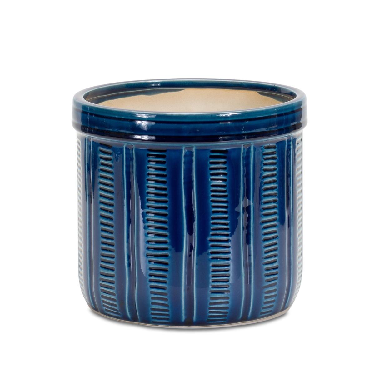 Shop For 7.25" Blue Abstract Planter Pots (Set of 3) at Michelle's aDOORable Creations