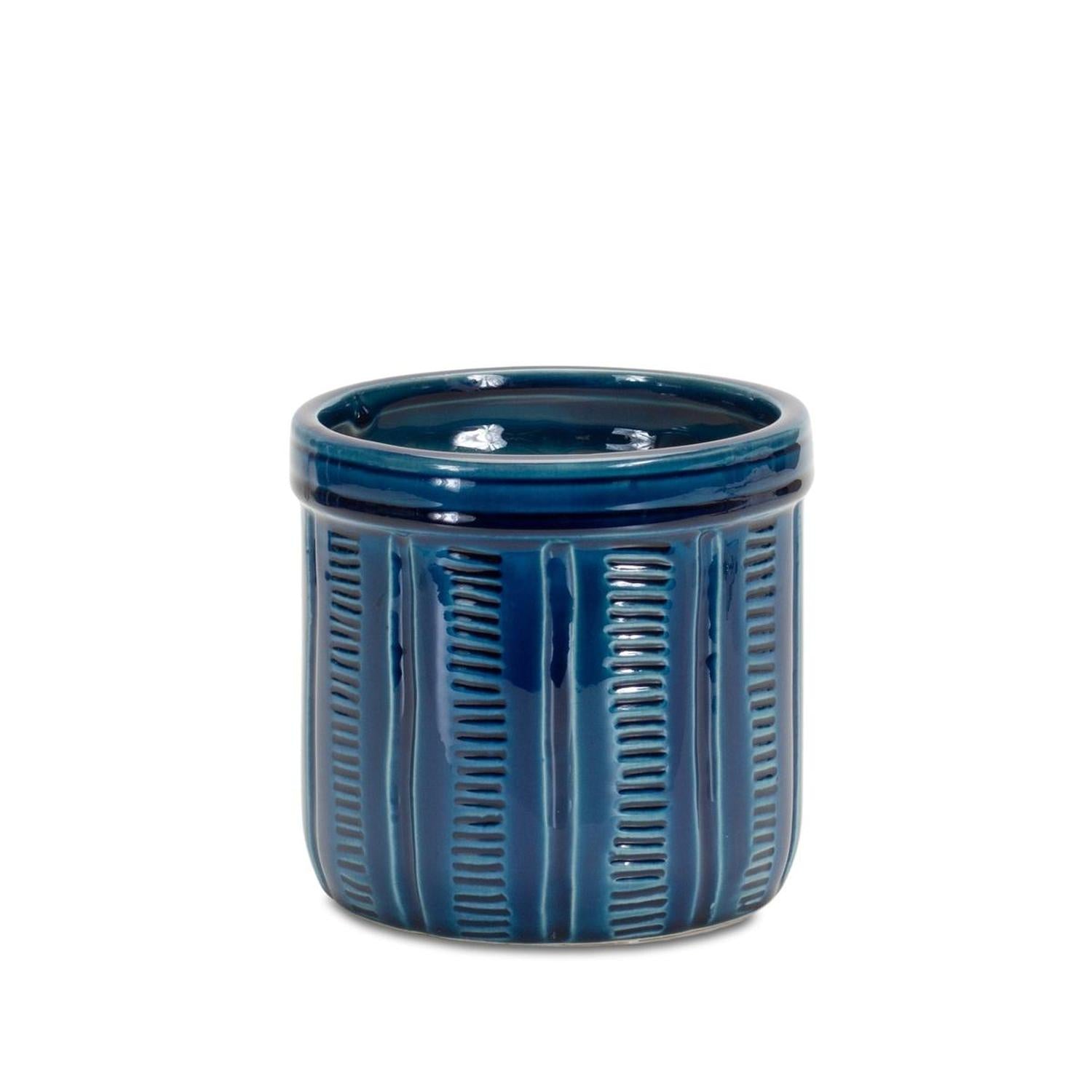 7.25" Blue Abstract Planter Pots (Set of 3)