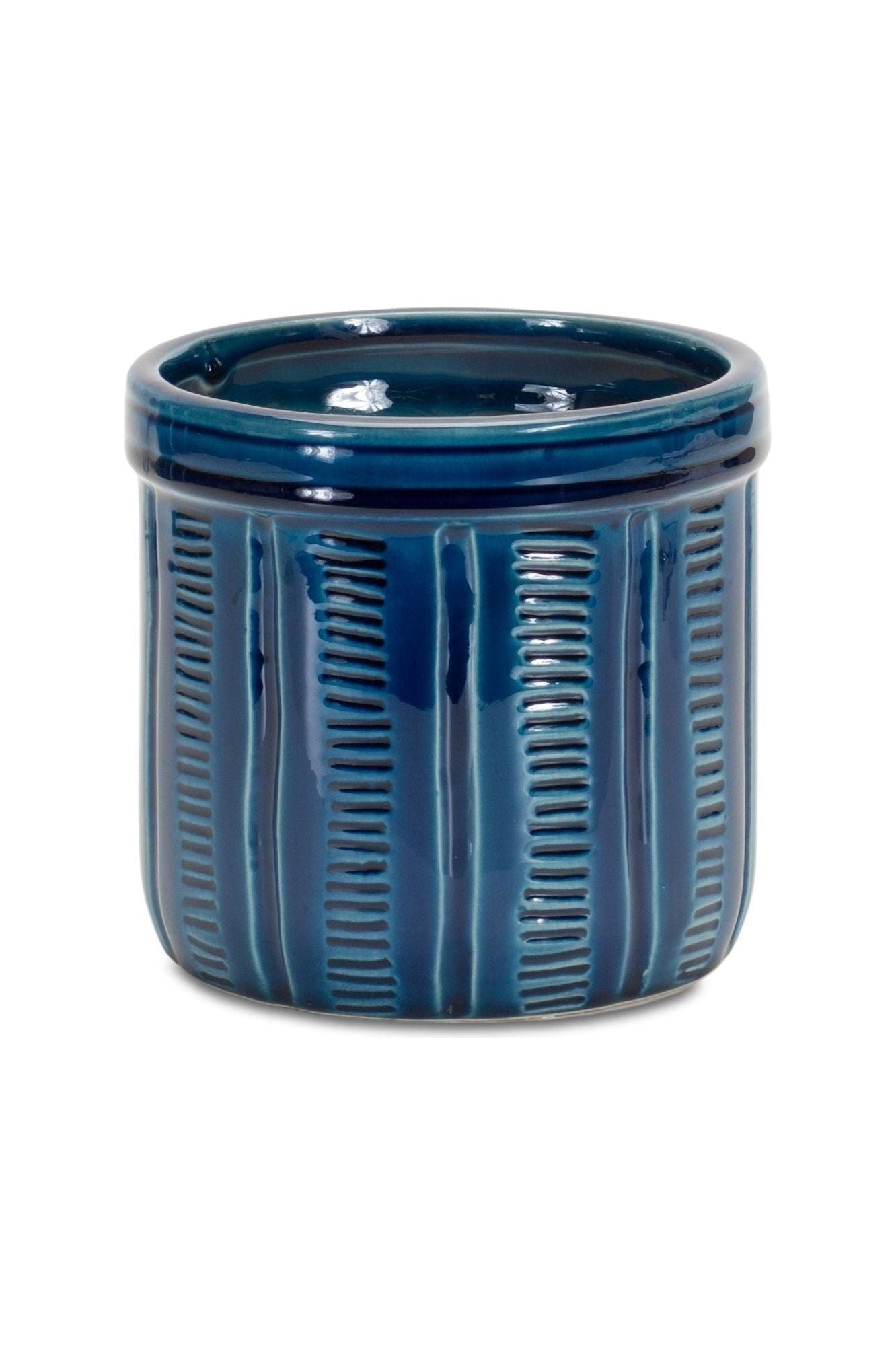 Shop For 7.25" Blue Abstract Planter Pots (Set of 3) at Michelle's aDOORable Creations