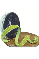 .75" Velvet Luster Ribbon: Lime Green (10 Yards) - Michelle's aDOORable Creations - Wired Edge Ribbon