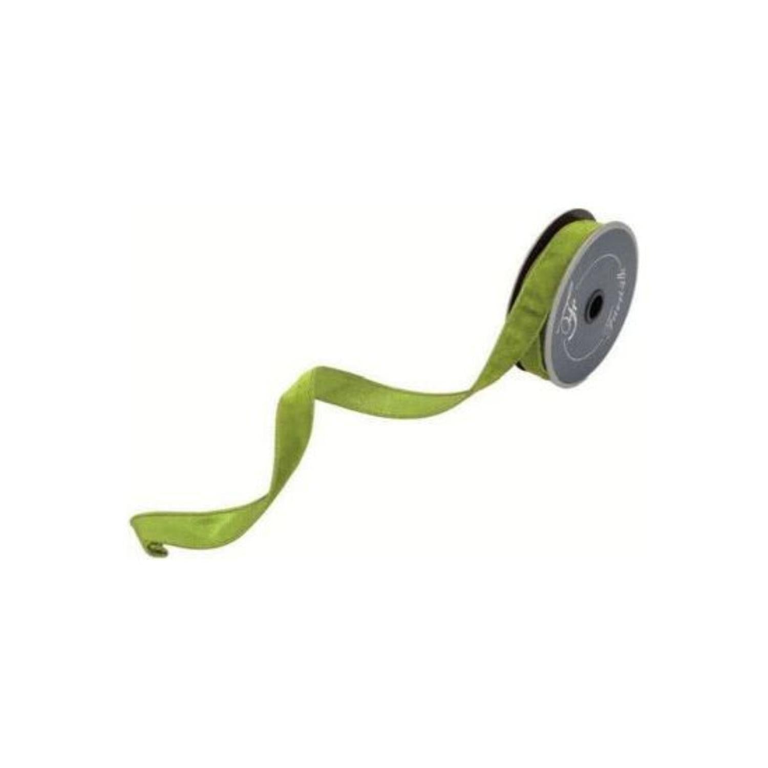 .75" Velvet Luster Ribbon: Lime Green (10 Yards)