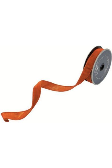 .75" Velvet Luster Ribbon: Orange (10 Yards) - Michelle's aDOORable Creations - Wired Edge Ribbon