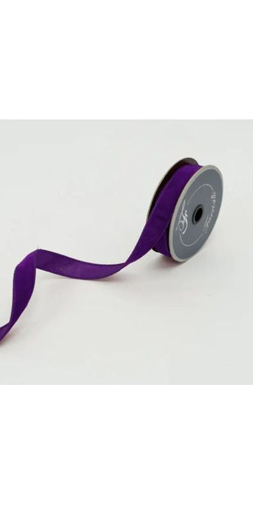 .75" Velvet Luster Ribbon: Purple (10 Yards) - Michelle's aDOORable Creations - Wired Edge Ribbon