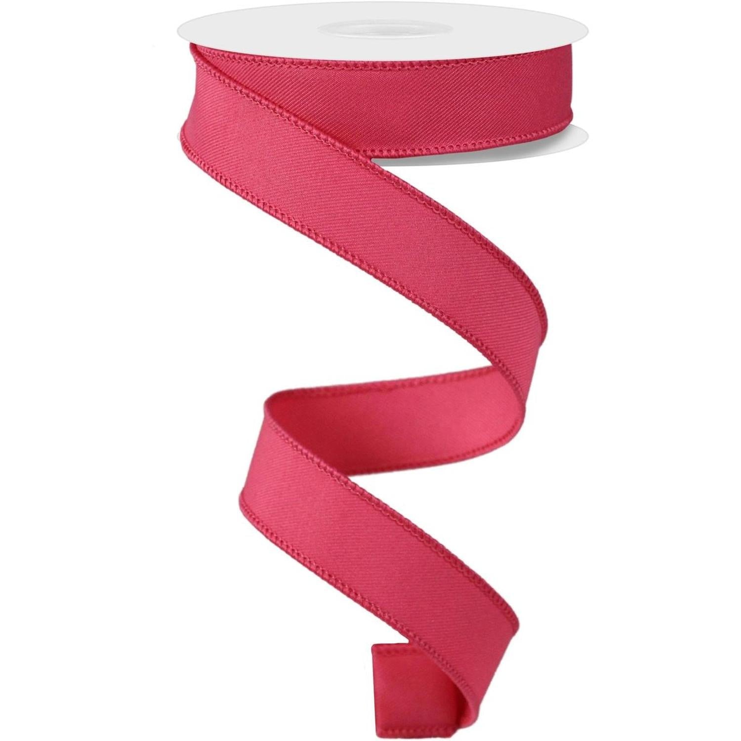 7/8" Diagonal Weave Ribbon: Hot Pink (10 Yards)