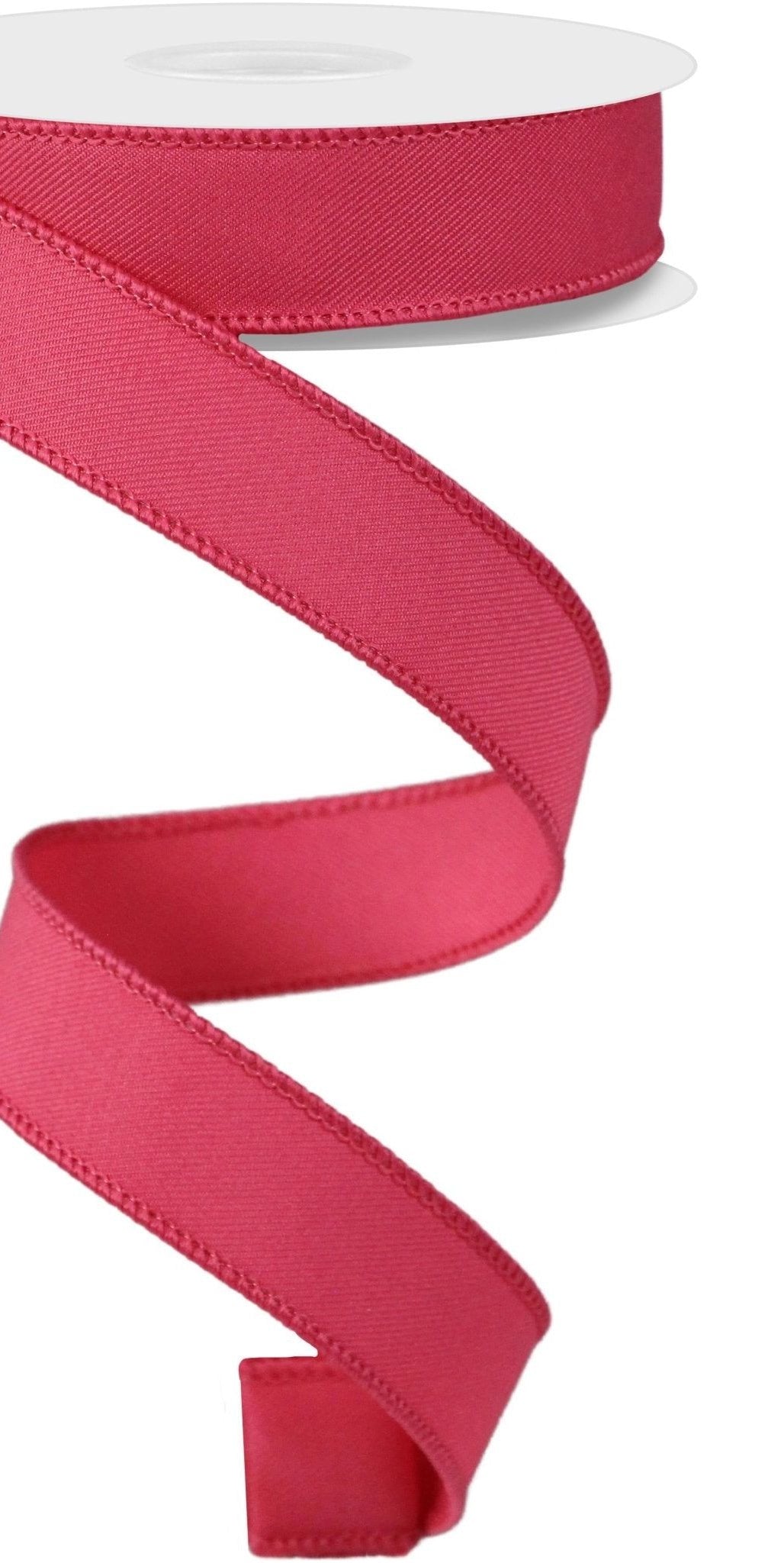 7/8" Diagonal Weave Ribbon: Hot Pink (10 Yards) - Michelle's aDOORable Creations - Wired Edge Ribbon