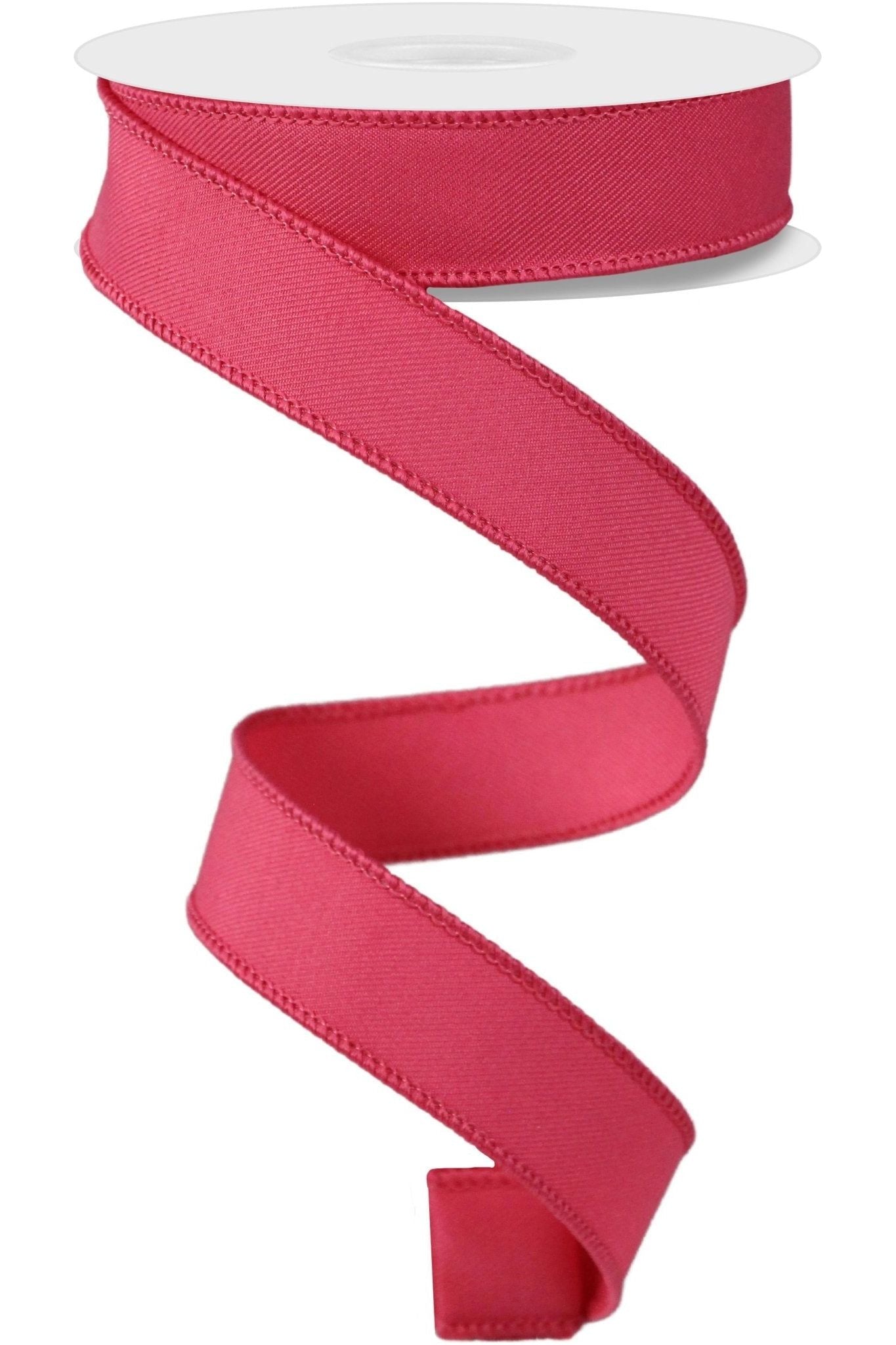 7/8" Diagonal Weave Ribbon: Hot Pink (10 Yards) - Michelle's aDOORable Creations - Wired Edge Ribbon
