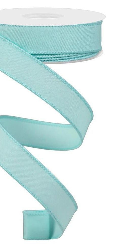 7/8" Diagonal Weave Ribbon: Ice Blue (10 Yard) - Michelle's aDOORable Creations - Wired Edge Ribbon