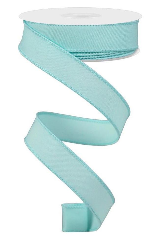 7/8" Diagonal Weave Ribbon: Ice Blue (10 Yard) - Michelle's aDOORable Creations - Wired Edge Ribbon