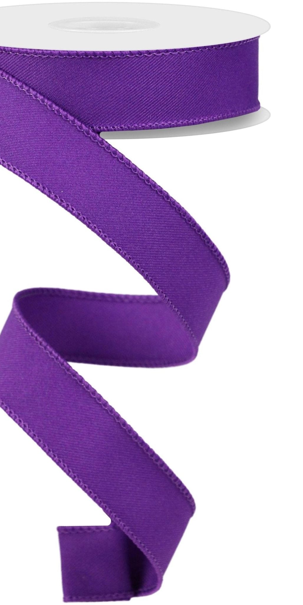 7/8" Diagonal Weave Ribbon: Purple (10 Yards) - Michelle's aDOORable Creations - Wired Edge Ribbon