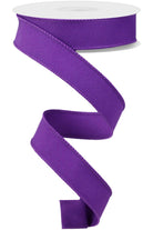 7/8" Diagonal Weave Ribbon: Purple (10 Yards) - Michelle's aDOORable Creations - Wired Edge Ribbon
