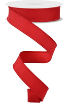 7/8" Diagonal Weave Ribbon: Red (10 Yards) - Michelle's aDOORable Creations - Wired Edge Ribbon