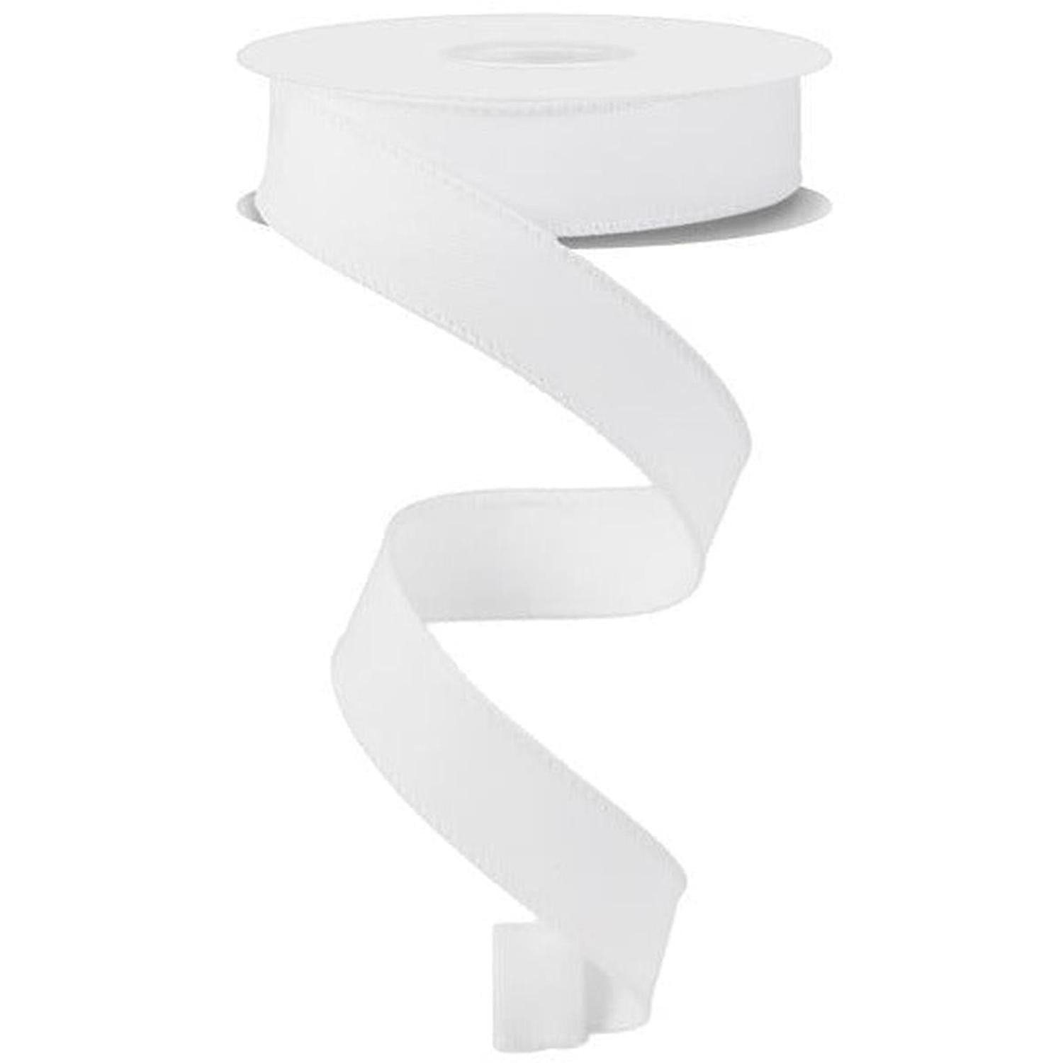 7/8" Diagonal Weave Ribbon: White (10 Yards)