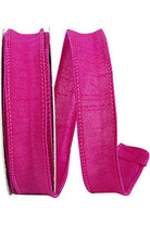 7/8" Dupioni Ribbon: Fuchsia (10 Yards) - Michelle's aDOORable Creations - Wired Edge Ribbon