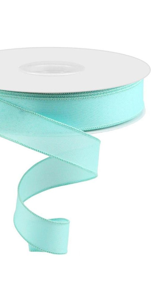 7/8" Faux Burlap Ribbon: Ice Blue (25 Yards) - Michelle's aDOORable Creations - Wired Edge Ribbon