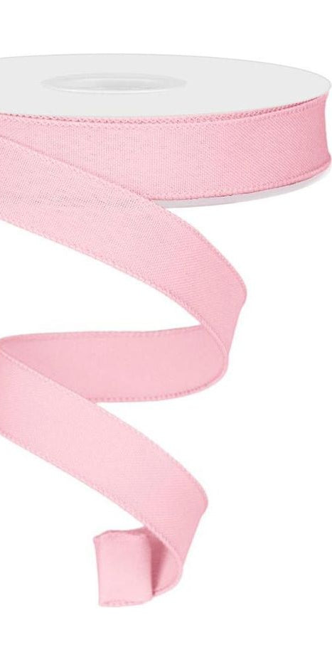 7/8" Faux Burlap Ribbon: Rose Pink (25 Yards) - Michelle's aDOORable Creations - Wired Edge Ribbon
