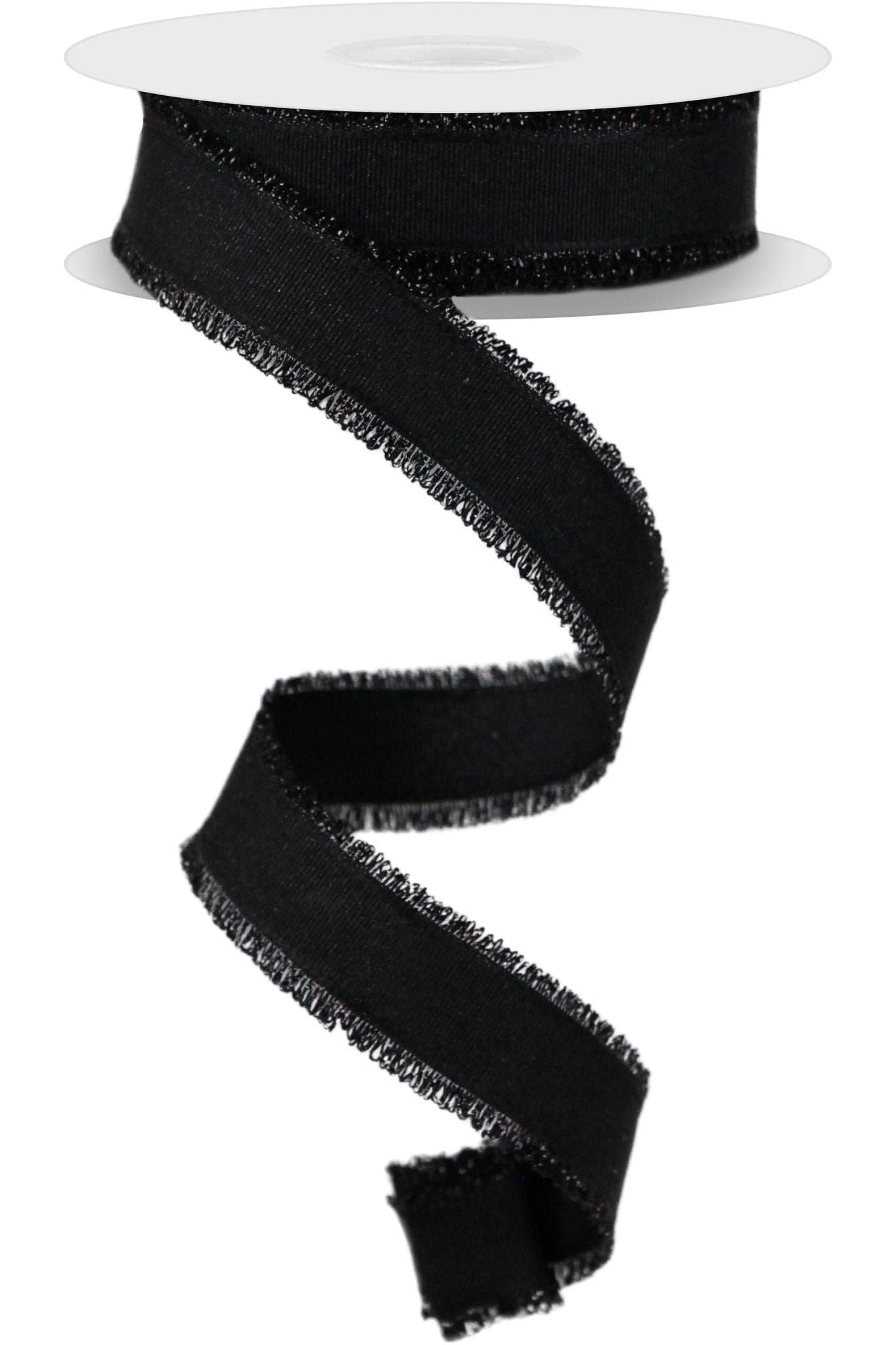 Shop For 7/8" Fuzzy Edge Ribbon: Black (10 Yards) at Michelle's aDOORable Creations