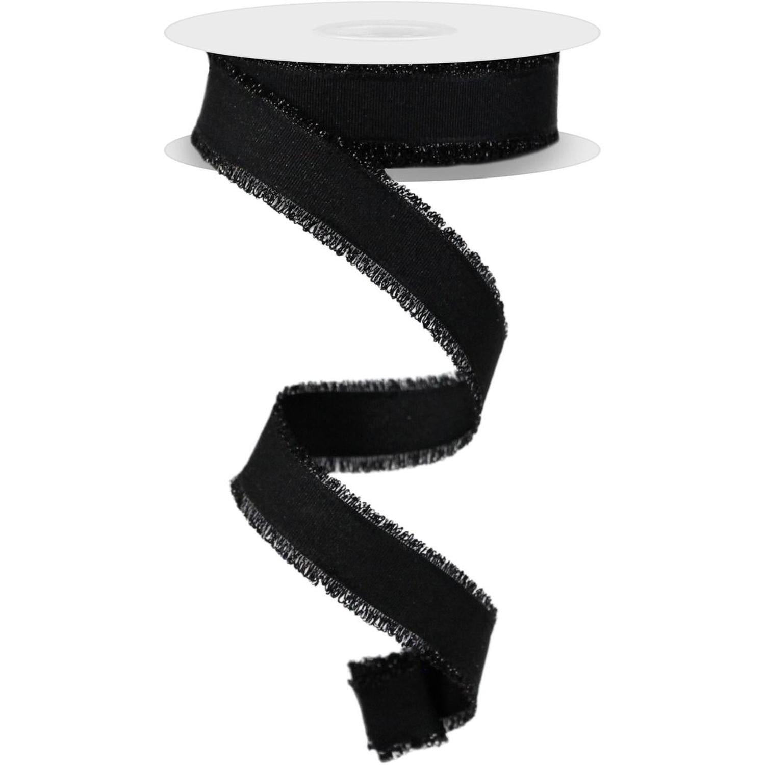 Shop For 7/8" Fuzzy Edge Ribbon: Black (10 Yards) at Michelle's aDOORable Creations