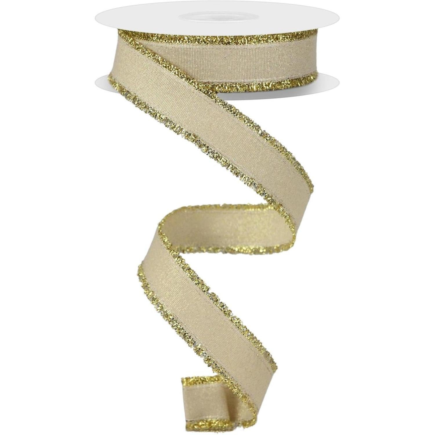 Shop For 7/8" Fuzzy Edge Ribbon: Gold (10 Yards) at Michelle's aDOORable Creations