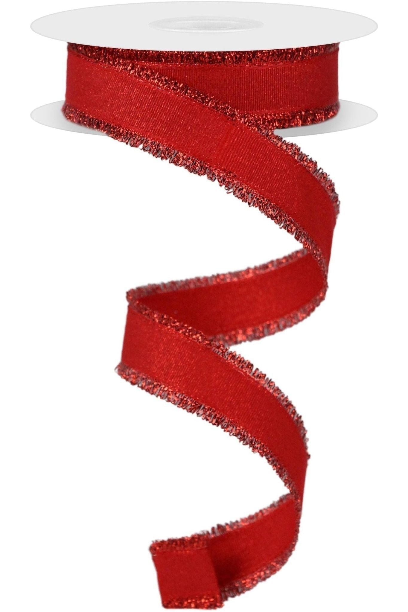 Shop For 7/8" Fuzzy Edge Ribbon: Red (10 Yards) at Michelle's aDOORable Creations